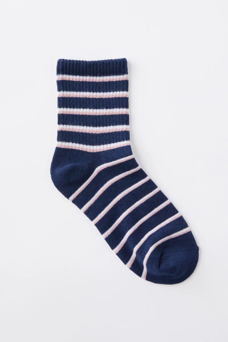 Rubi Stripe Mid Crew Sock